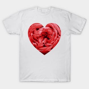 Romantic Red Rose Flower Heart T-Shirt